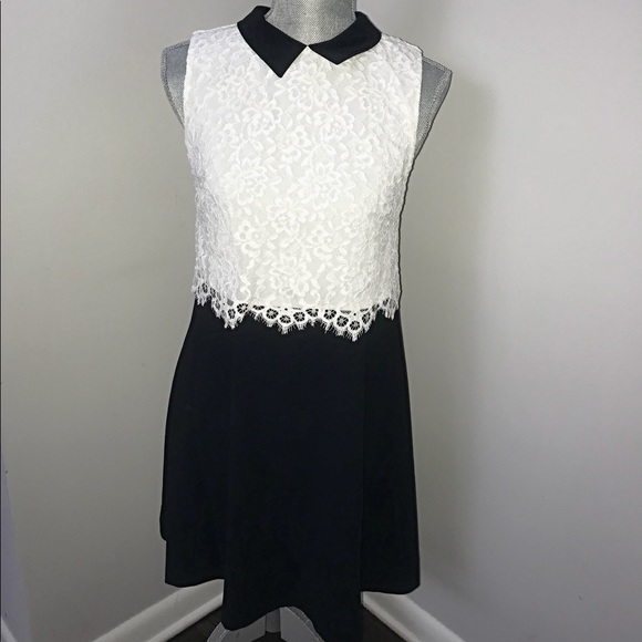 black lace peter pan collar dress